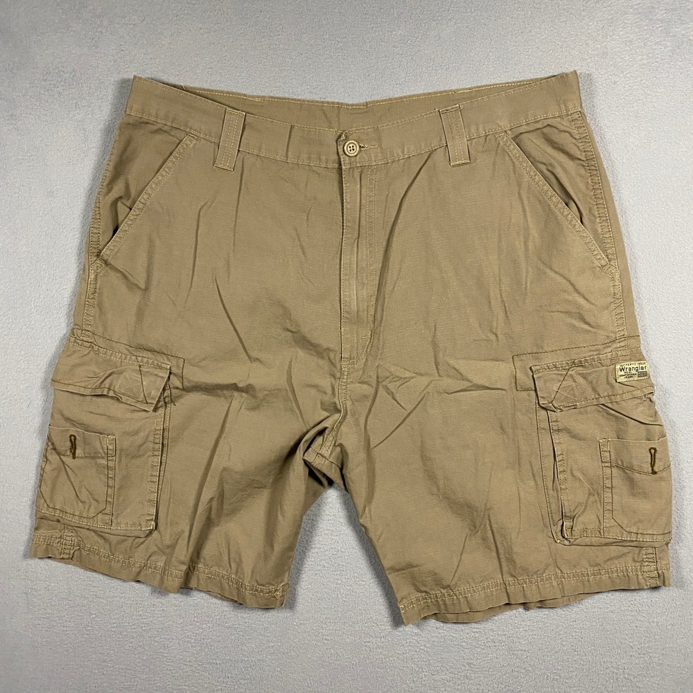 Wrangler Cargo Shorts Mens 38 Tan Khaki Ripstop Hero Utility 60CEWML